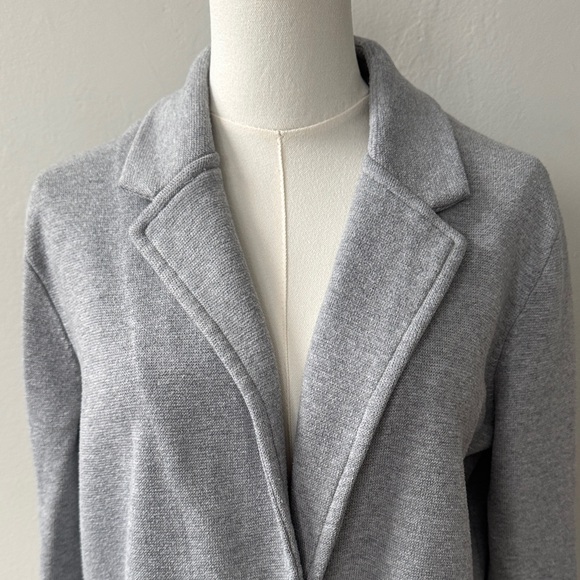 Magaschoni Medium Gray Cotton Wool Knit Blend Blazer – Versatile & Comfortable - Picture 7 of 10